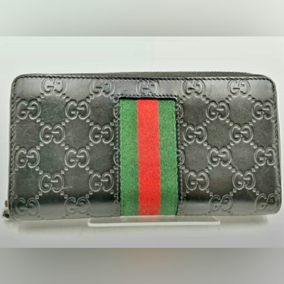 Gucci Black Guccissima Ziparound Leather Wallet - Picture 2 of 8